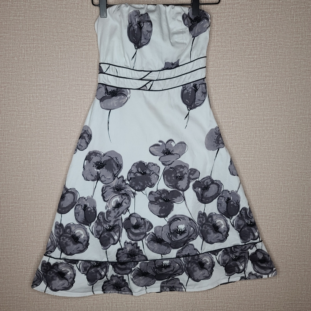 Romy Strapless floral Midi Dress